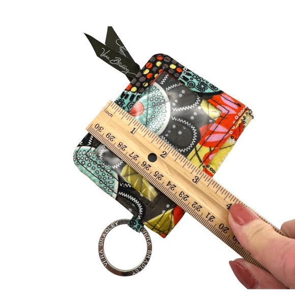 Vera Bradley Quilted Floral Campus Double ID Wallet With Keychain - Picture 10 of 15